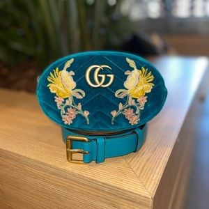 Gucci Marmont Flower Embroidered Belt Bag